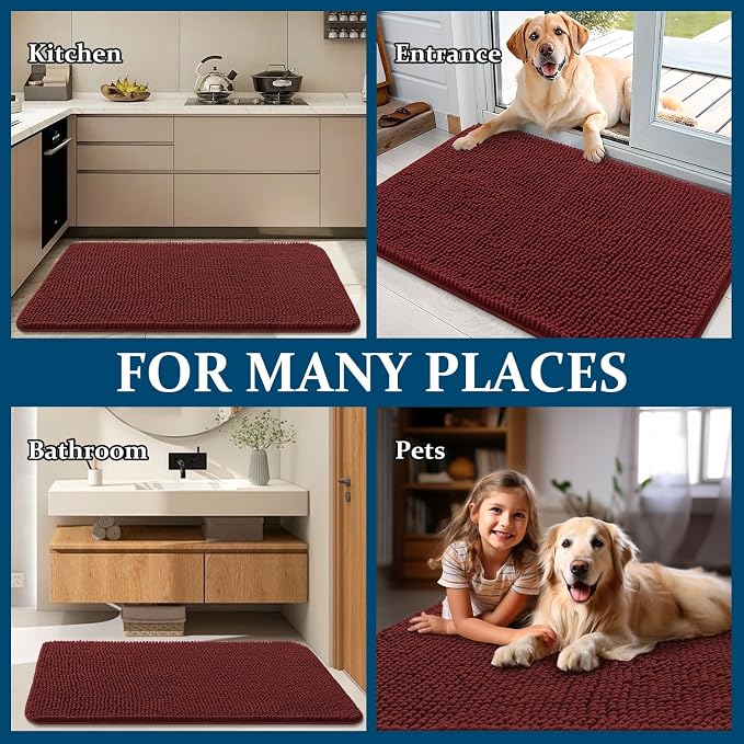 OLANLY Dog Door Mat for Muddy Paws 59x24, Absorbs Moisture and Dirt, Absorbent - Image 8