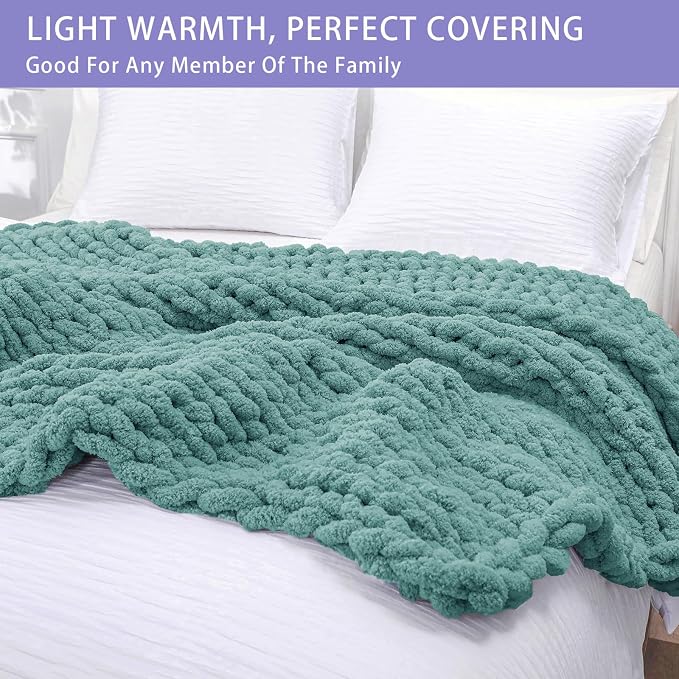 Bigacogo Chunky Knit Throw Blanket - Image 3