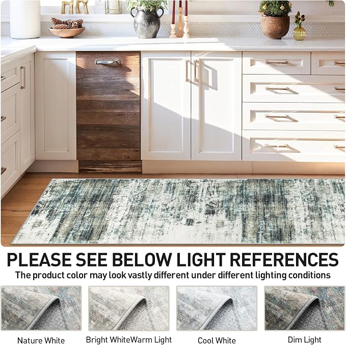 2'6''x8' Runner Rugs Washable Rug: Modern Abstract Hallway Runner Rug Indoor - Image 5