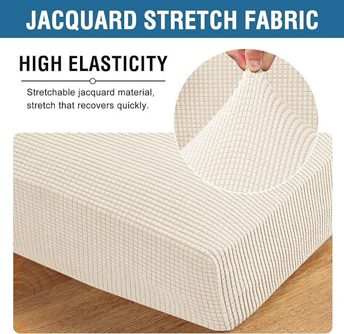 H.VERSAILTEX Super Stretch Individual Seat Sofa Covers Couch Slipcover Sets - Image 4