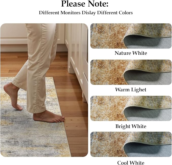 4x12 Washable Kitchen Runner Rug: Modern Abstract Wide Runners - Image 7