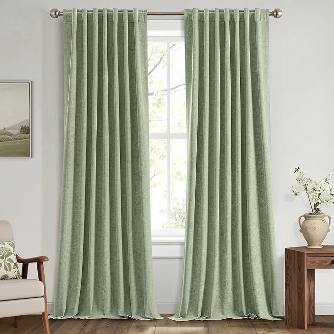 MIULEE 100% Blackout Linen Curtains by MIULEE