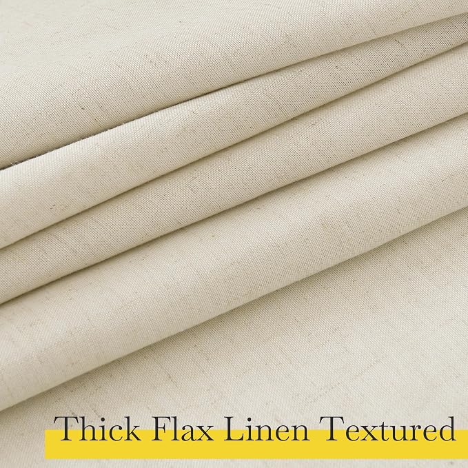 NICETOWN Natural Thick Linen Full Blackout Curtains - Image 5