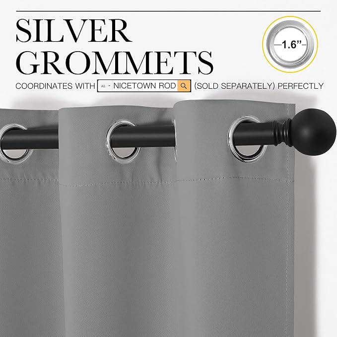 NICETOWN Thermal Insulated Grommet Blackout Curtains, Kids Window Drape Panel - Image 3