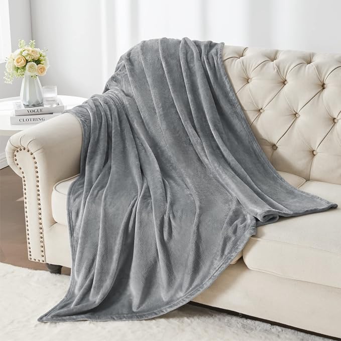 BEDELITE Fleece Blanket Grey Throw Blanket - Image 5