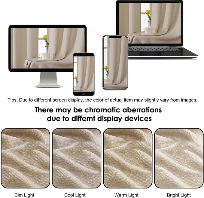 OWENIE Bob Valance Curtains 18 Inch Length 1 Piece, Faux Linen Slub Solid Linen - Image 8