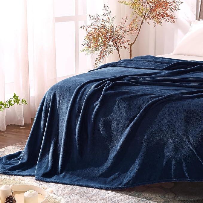BEDELITE Fleece Blanket Full Size Navy - Image 6