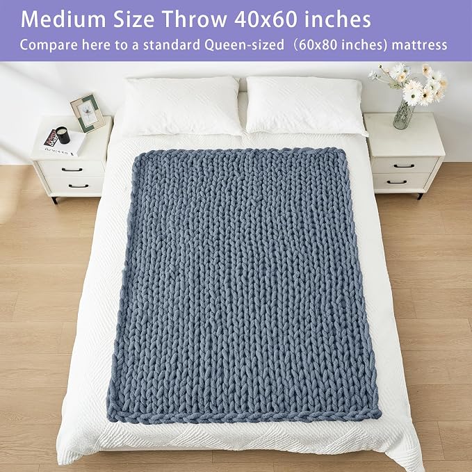 Bigacogo Chunky Knit Throw Blanket - Image 5
