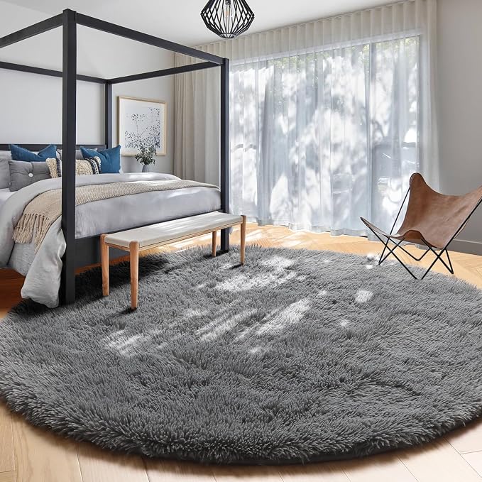Amdrebio Grey Round Area Rugs 7Ft - Image 7