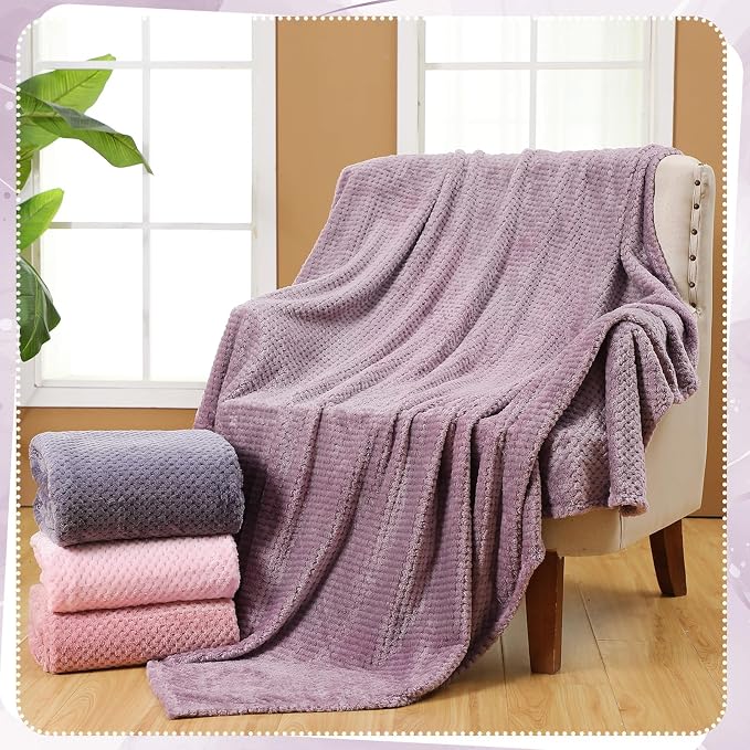 Newwiee 4 Pcs Flanne Fleece Throw Blanket - Image 2
