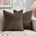 Fancy Homi 2 Packs Dark Brown Decorative Throw Pillow Covers 20x20 Inch by Fancy+Homi
