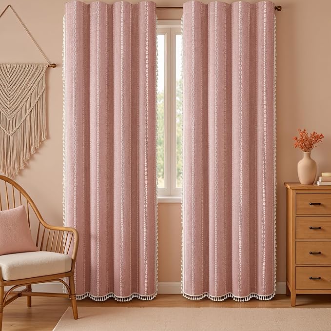 Coral Curtains Boho Blackout Curtains 2 Panels 84 Inch - Image 2