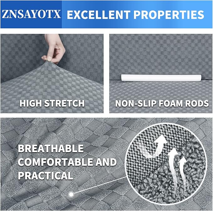 ZNSAYOTX 1 Piece Jacquard Chair Slipcovers - Image 4