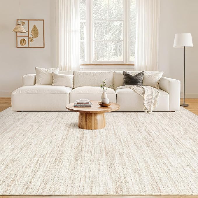 Nakagishi 5X7 Area Rugs Living Room: Washable Large Vintage Rug Neutral - Image 4