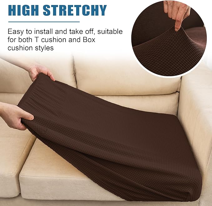 Water-Repellent Sofa Cushion Covers Jacquard High Stretch Fabric Furniture - Image 4
