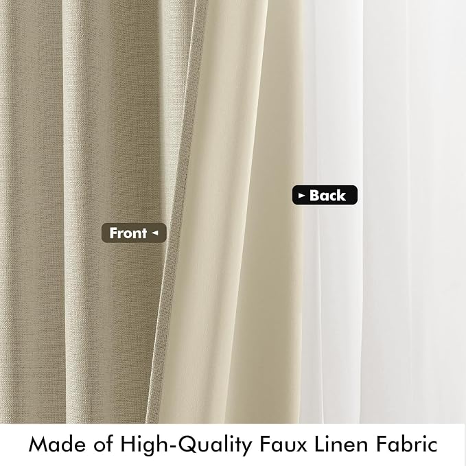 MIULEE 100% Blackout Linen Curtains - Image 6