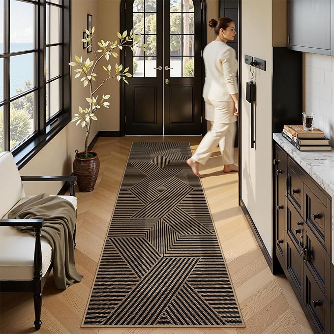 Lahome Enfys Modern Geometric Runner Rug, 2x8 Washable Rug Runners - Image 6
