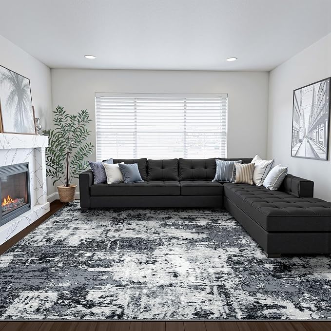 Washable Area Rugs 8'x10' Non-Slip Modern Abstract Soft - Image 8