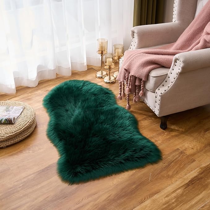 EasyJoy Ultra Soft Fluffy Shaggy Area Rug Faux Fur Rug Chair Cover Seat Pad - Image 4