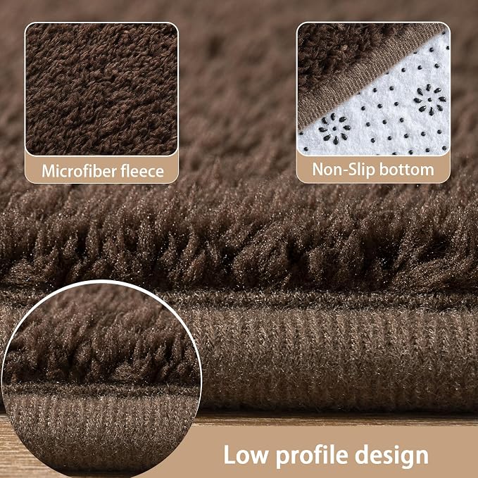 3x8 Runner Rug for Hallway, Long Runner Rugs Non Slip, Coffee | Soft Washable - Image 6