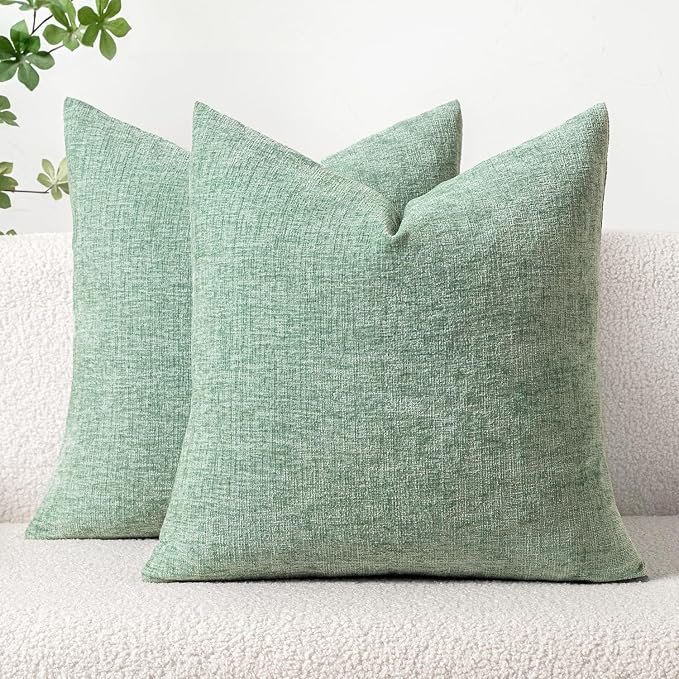 MIULEE Pack of 2 Couch Throw Pillow Covers 20x20 Inch Soft Greyish Green by MIULEE