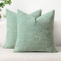 MIULEE Pack of 2 Couch Throw Pillow Covers 18x18 Inch Soft Greyish Green by MIULEE