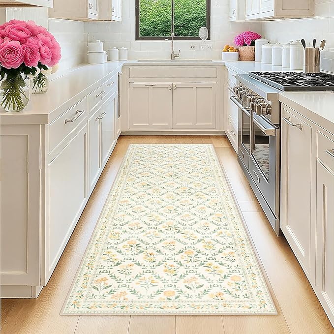 Runner Rug for Entryway: 2.6x8 Kitchen Rugs Non Slip Washable Ultra-Thin Soft by PLHXFRSoftAreaRugs