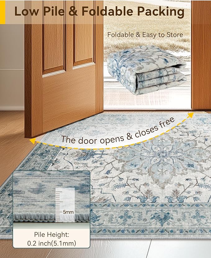 RELEANY Area Rugs 3'x10' Runner Rug Non Slip Washable - Image 4