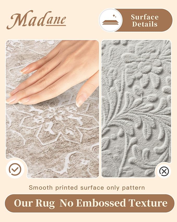 Madane 2x6 Washable Runner Rug Non-Slip, Vintage Kitchen Hallway Rug - Image 4