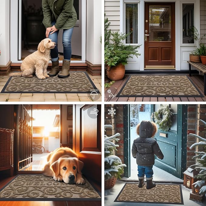 Smiry Welcome Door Mat Outside Entrance, Heavy Duty Trap Dirt and Moisture Easy - Image 6