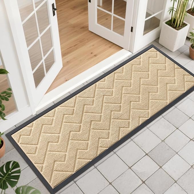 OLANLY Front Door Mat Indoor Outdoor Entrance, Waterproof All-Season, by OLANLY