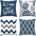 Hexagram Geometric Blue Pillow Covers 18x18 Set of 4, Decorative Outdoor Boho by Hexagram