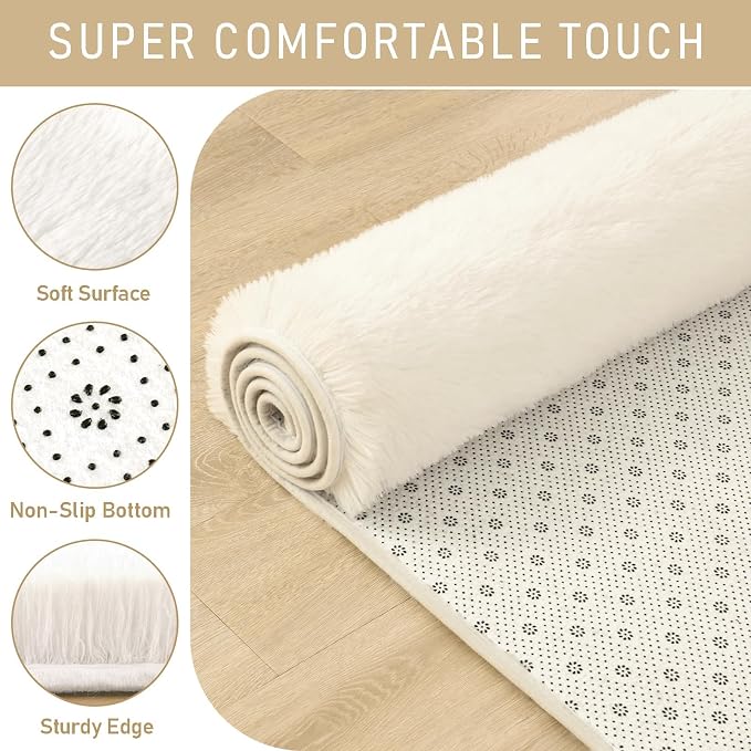 LOCHAS Ultra Soft Indoor Modern 10x14 Area Rugs Fluffy Living Room Carpets - Image 4