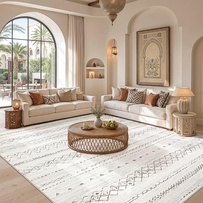 cotiled 6x9 Washable Area Rugs Living Room: Soft Lightweight Boho Rug | Solve - Image 5