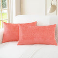 CaliTime Throw Pillow Covers Decorative 16 X 26 Inches Pack of 2 Cozy Chenille by CaliTime