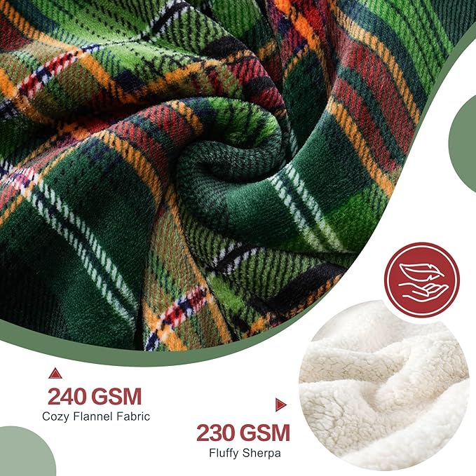 PU MEI Sherpa Fleece Throw Blanket 60" x 80" Reversible Plush Fluffy Large Big - Image 4
