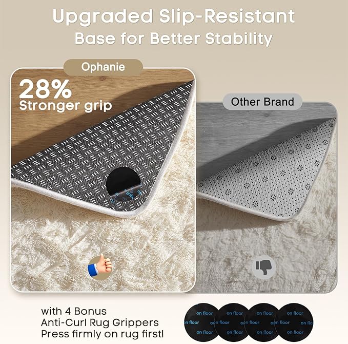 Ophanie Runner Rug for Hallway, 2x6 Upgrade Non-Slip Fluffy Soft Bedside Rugs - Image 4
