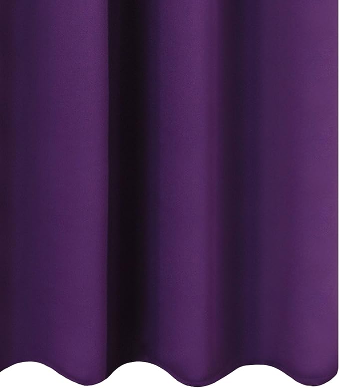 LEMOMO Purple Thermal Blackout Curtains/52 x 95 Inch/Set of 2 Panels Room - Image 9
