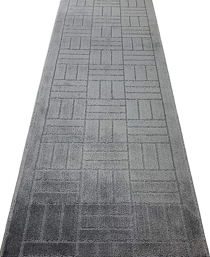 24 Ft Charcoal Extra Long Hallway Runner Rug, Non Slip Washable | Indoor Soft - Image 3