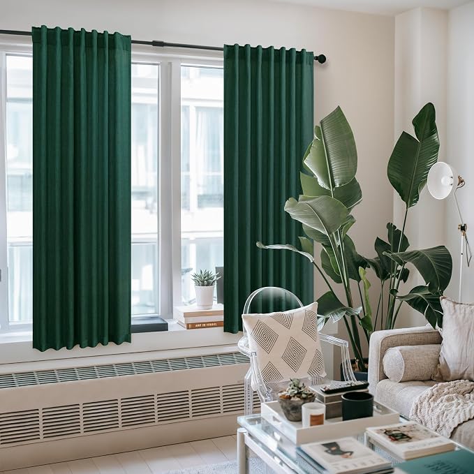 Pitalk Dark Green Curtains 63 Inch Length - Image 6