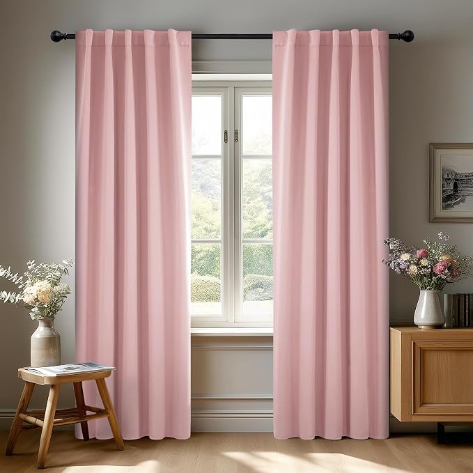 Deconovo Blackout Curtains, Thermal Insulated, W42 x L95 2 Panels, Back Tab by Deconovo