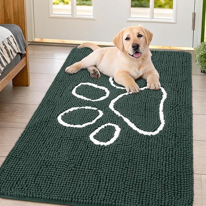 Smiry Dog Door Mat for Muddy Paws, Absorbent Dirt Trapper Non Slip Quick Dry by Smiry