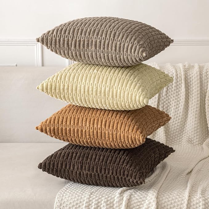 MIULEE Pack of 2 Corduroy Decorative Lumbar Throw Pillow Covers 20x12 Inch Soft - Image 4