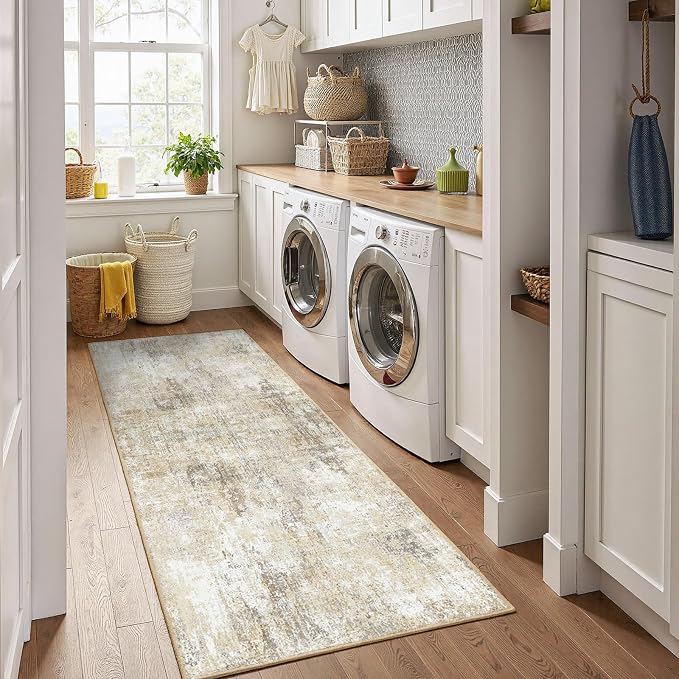Washable Area Rugs 2'x10' Non-Slip Modern Abstract Soft - Image 3
