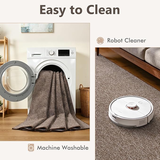 4x6 Coffee/White Area Rug Washable Non-Slip Soft - Image 7
