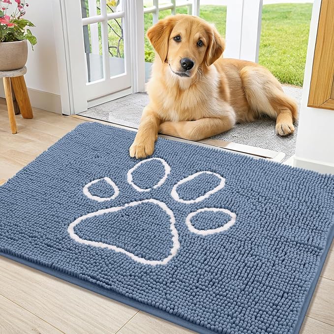 Smiry Dog Door Mat for Muddy Paws, Absorbent Dirt Trapper Non Slip Quick Dry by Smiry