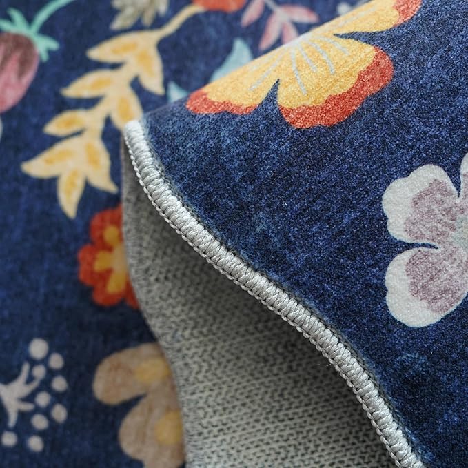 2x6 Hallway Floral Rug Runner: Washable Non Slip Low Pile Area Rug - Image 5