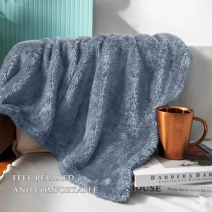 Exclusivo Mezcla Plush Fuzzy Fleece Throw Blanket Extra Large, Super Soft - Image 4