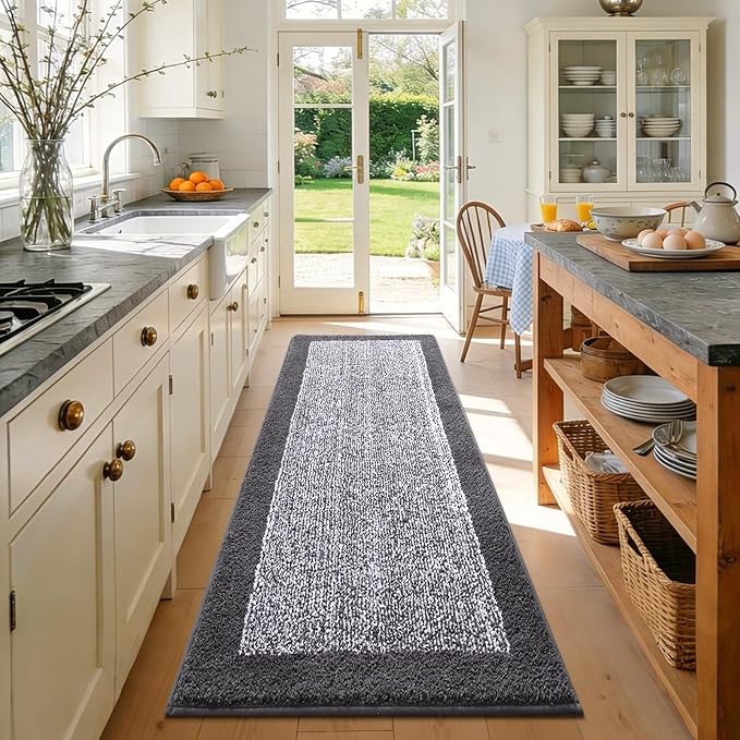 60x24 Long Bathroom Rugs Washable Non Slip, Soft Absorbent Quick Dry Mats - Image 4