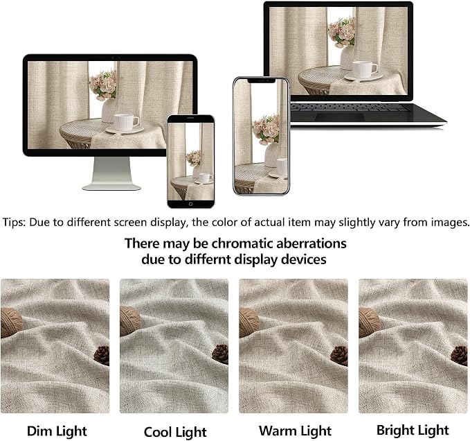 OWENIE Linen Valances for Windows 1 Pcs 20 Inch Length, Light Filtering - Image 9